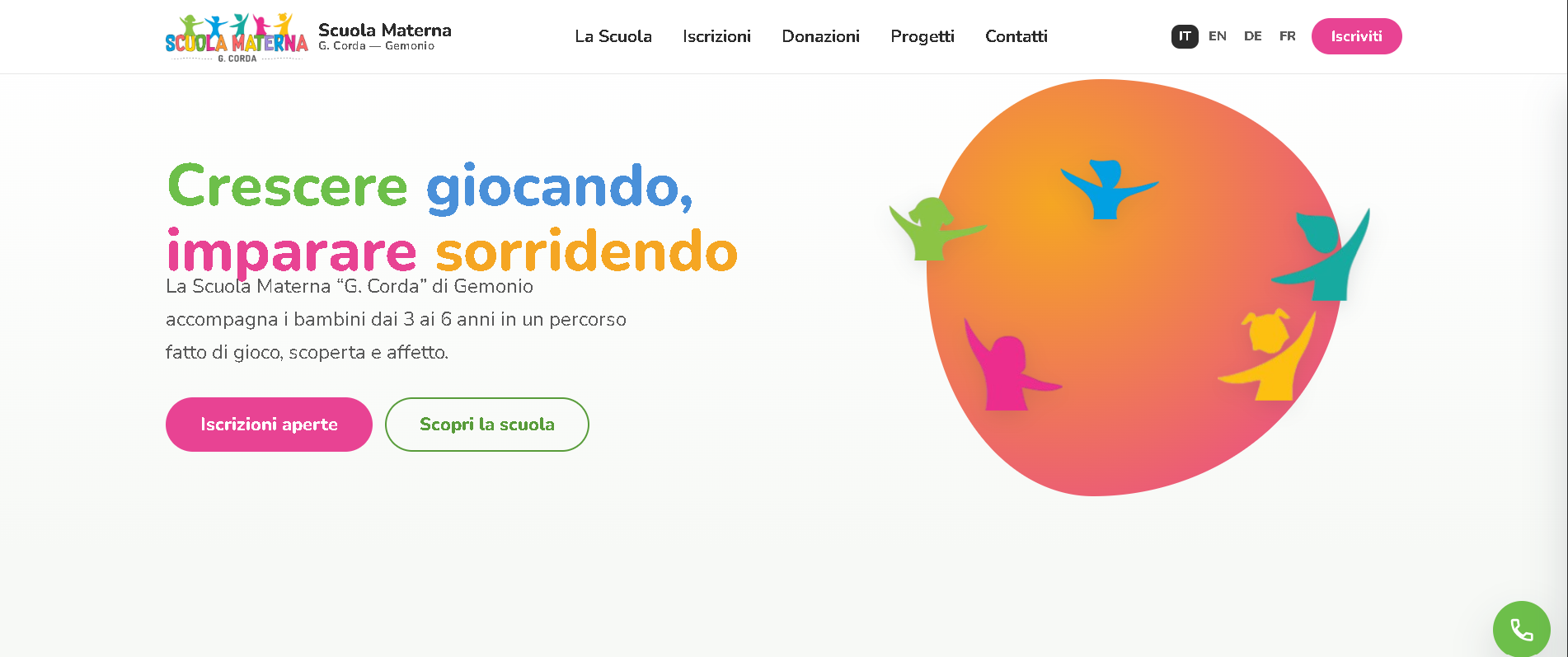 Scuola Materna G. Corda website homepage screenshot
