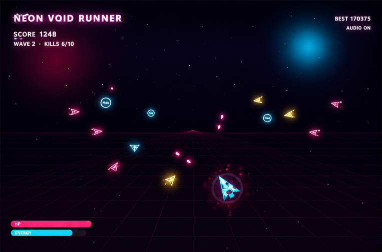 Neon Void Runner gameplay screenshot
