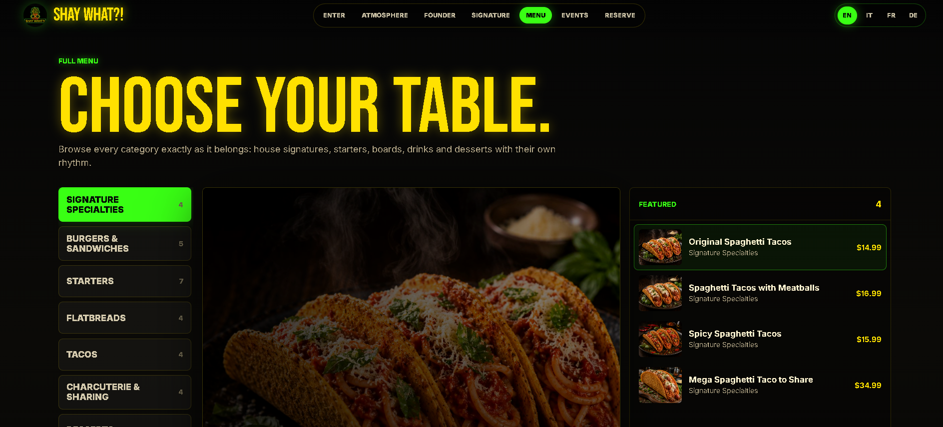 Shay What menu screenshot